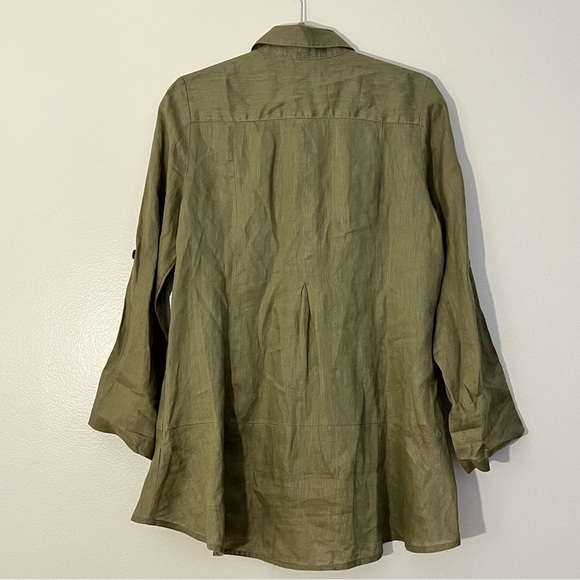 Sundance | Linen long sleeve button down tunic top/blouse Women’s size XS pocket - Picture 4 of 7